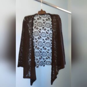 Women's Black Open-Front Sweater